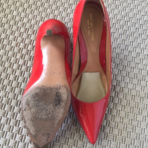 Sergio Rossi Lipstick Red Patant Stilettos Size 9 - Picture 6 of 7